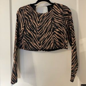 Zara silkly animal print crop top